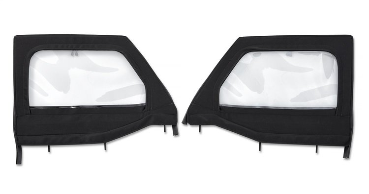 HighRock 4x4 Element Upper Fabric Half Doors, Black Twill, Front,