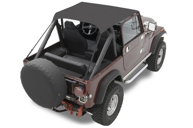52505-01 Traditional Bikini Top for 1951-1962 M-38A1, 1955-1975 Jeep CJ5, 1955-1981 Jeep CJ6 [Black]