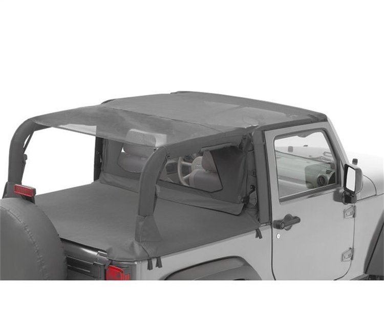 Header Extended Safari Cable Style Bikini Top, Mesh, No Drill Header, Cable Style, Incl. Windshield Channel
