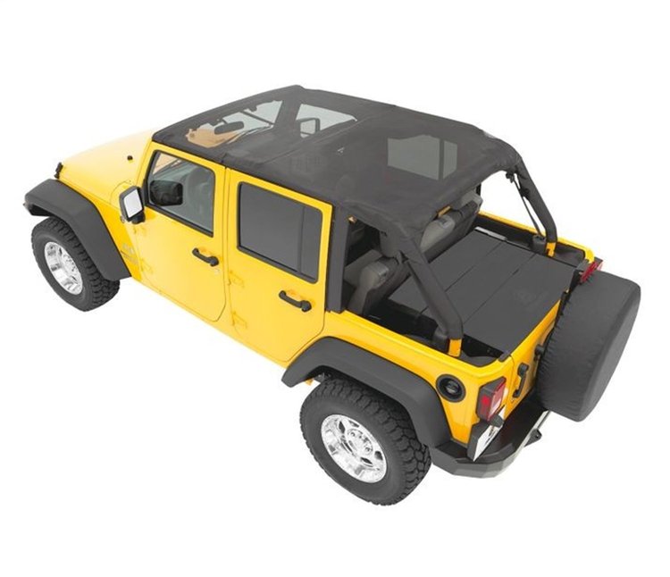 Header Extended Safari Cable Style Bikini Top, Mesh, No Drill Header, Cable Style, Incl. Windshield Channel