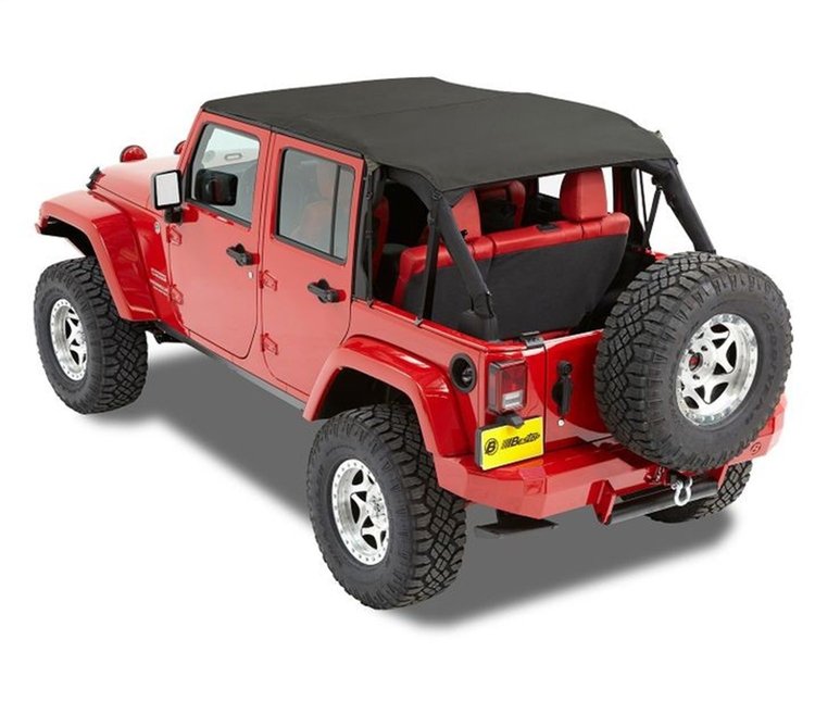 52594-35 Traditional Bikini Top for 2010-2014 Jeep Wrangler Unlimited [Safari Style, Black Diamond]