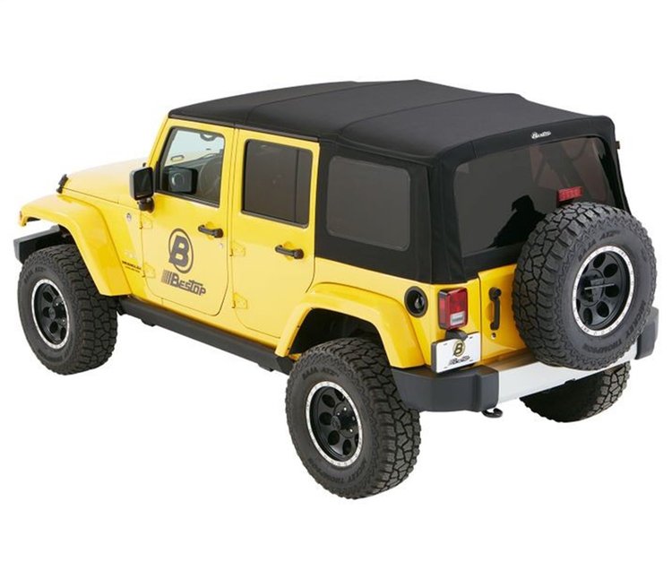 Supertop Squareback Soft Top, Matte Black, No Doors Included, Tinted Side/Rear Windows,