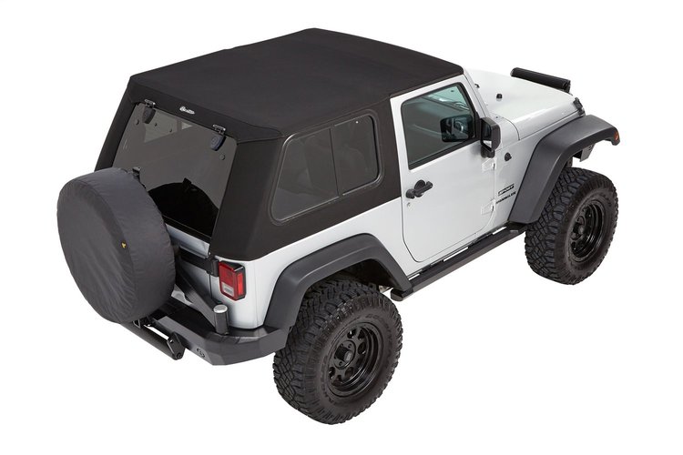 54862-17 Trektop Pro Hybrid Slantback Soft Top, 2007-2018 Jeep Wrangler JK 2-Door, Premium Black Twill