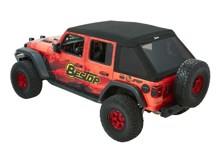 54925-17 Trektop Ultra Slantback Soft Top for Jeep Wrangler JL 4-Door [Black Twill]