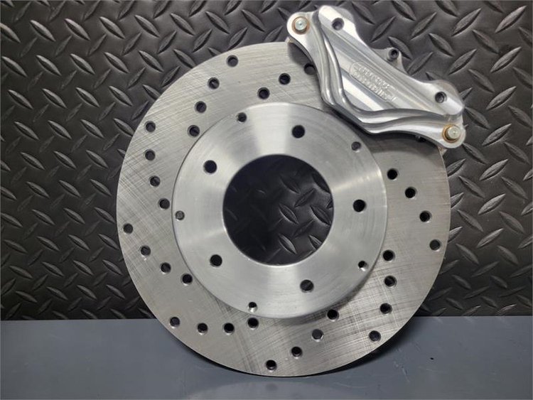 1 Piston Front Drag Race Brake Kit Lamb Strut Using Spindle Mount Wheels