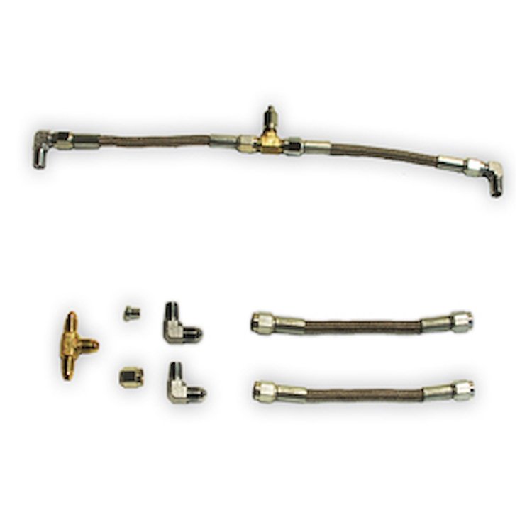 Dual Caliper Rear Brake Hose Kit (4) D.O.T. Approved Stainless Steel Braided Brake Lines