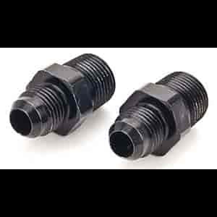 Fuel Pump Fitting Kit Two 3/8" NPT Male Port to -6AN Male (Black)