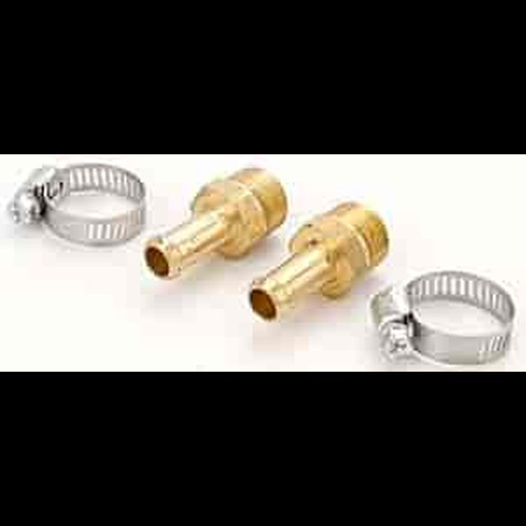 Fuel Pump Fitting Kit Two 3/8" NPT Male Port to 3/8" Hose End (Brass)
