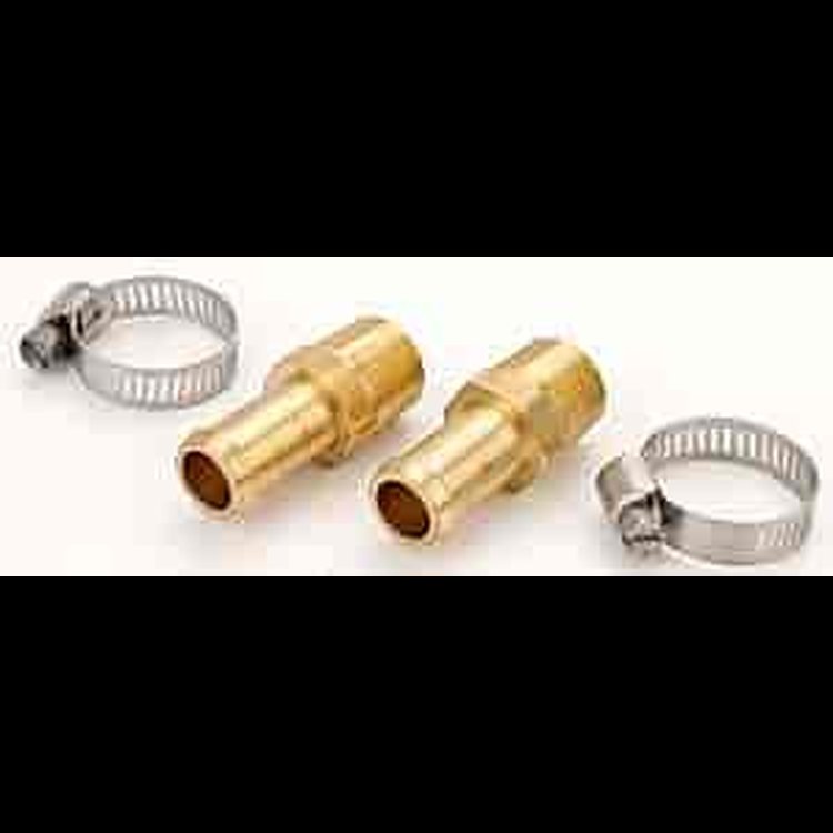 Fuel Pump Fitting Kit Two 3/8" NPT Male Port to 1/2" Hose End (Brass)