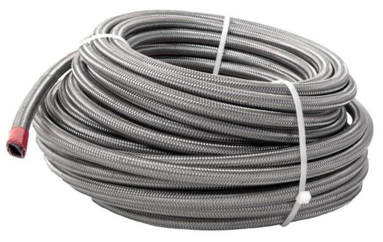 15713 Rubber Stainless Fuel Line [-6 AN, 20 ft.]