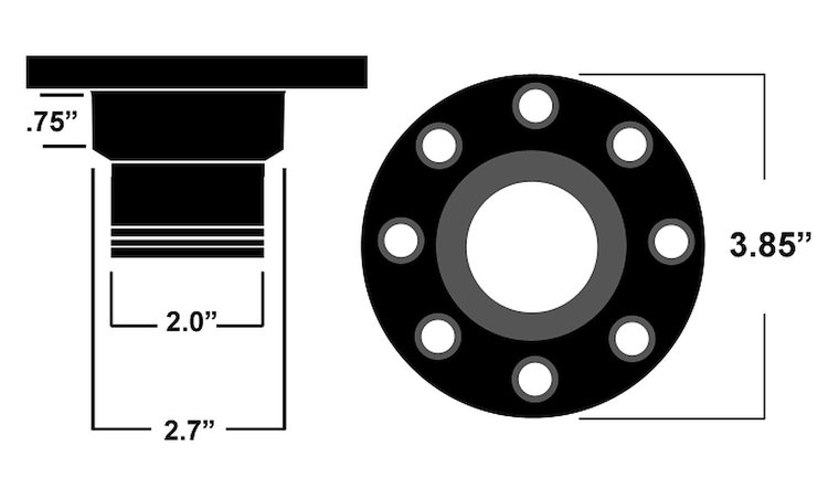 Precision Coachworks Billet Locking Gas Cap Universal Application - 3-7/8" O.D.