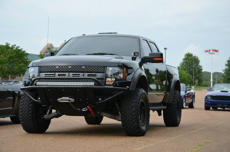 10-14 Ford Raptor Standard Front Rancher Bumper NON STEALTH with Winch and 40 light bar and bar in s
