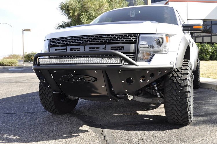 10-14 Ford Raptor Standard Front Bumper with Stealth Panels and 40 light bar mounts and light bar mo
