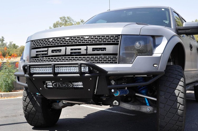 10-14 Ford Raptor Race Series Front Bumper with 30 LED mount in top hoop no stealth panels and with