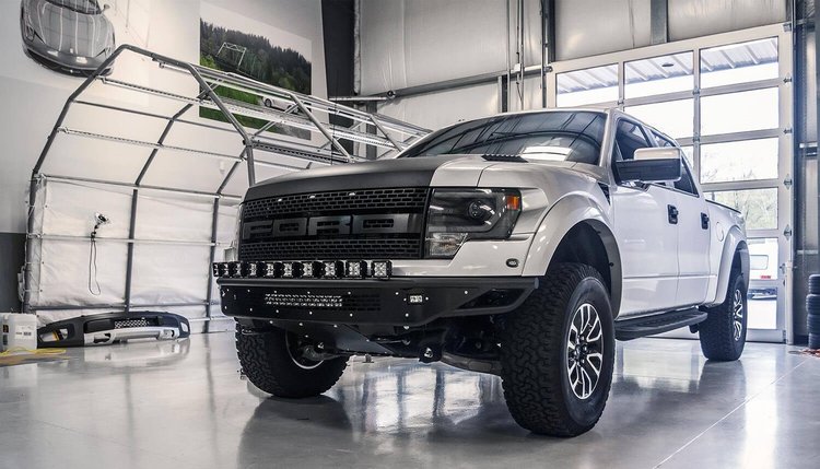 10-14 Ford Raptor Race Series R Front Bumper with ADD Logo and Aluminum front valance panel with mou