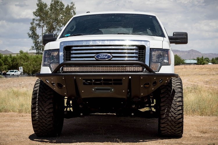 09-14 Ford F-150 Standard Front Bumper with Stealth Panels and Winch and 40 light bar mounts and lig