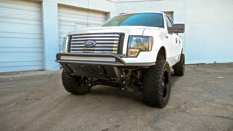 Ford F150 09-14 Non-EcoBoost ADD Lite Front Bumper with 10 Dually mounts/universal plate on top with