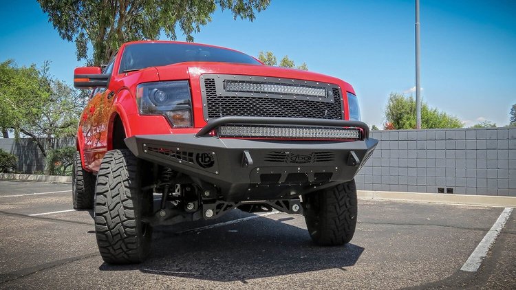 Ford F-150 EcoBoost 09-14 HoneyBadger Front Bumper with Upper 40 LED Bar Mount and Lower LED Bar Mou