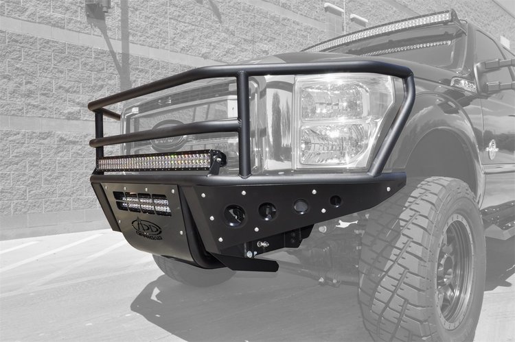 11-Up Ford F-250/350 Rancher Front Bumper with Stealth Panels and 40 light bar mounts and light bar
