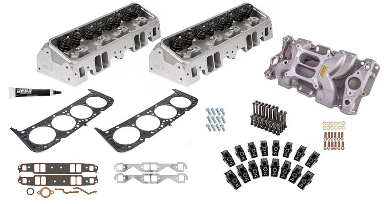 1016 Fully-Assembled 200 cc Enforcer Cylinder Head Kit for Small Block Chevy w/Angle Plugs & Hydraulic Roller Cam
