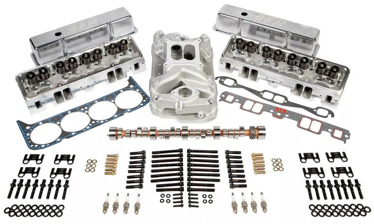 3901-1 SBC Enforcer Top End Kit 200cc Heads, Dual Plane Intake, Stage 1 Cam [Angled Plug]