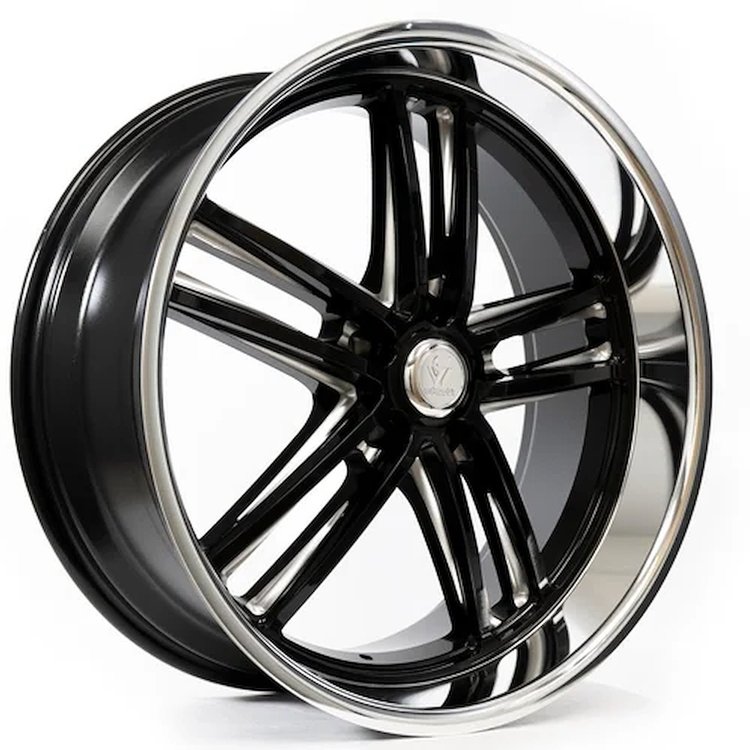 R1032080654513 R103 Maverick Wheel [Size: 20"x8"] Glossy Black Center w/Milled Window & Diamond Cut Lip Finish