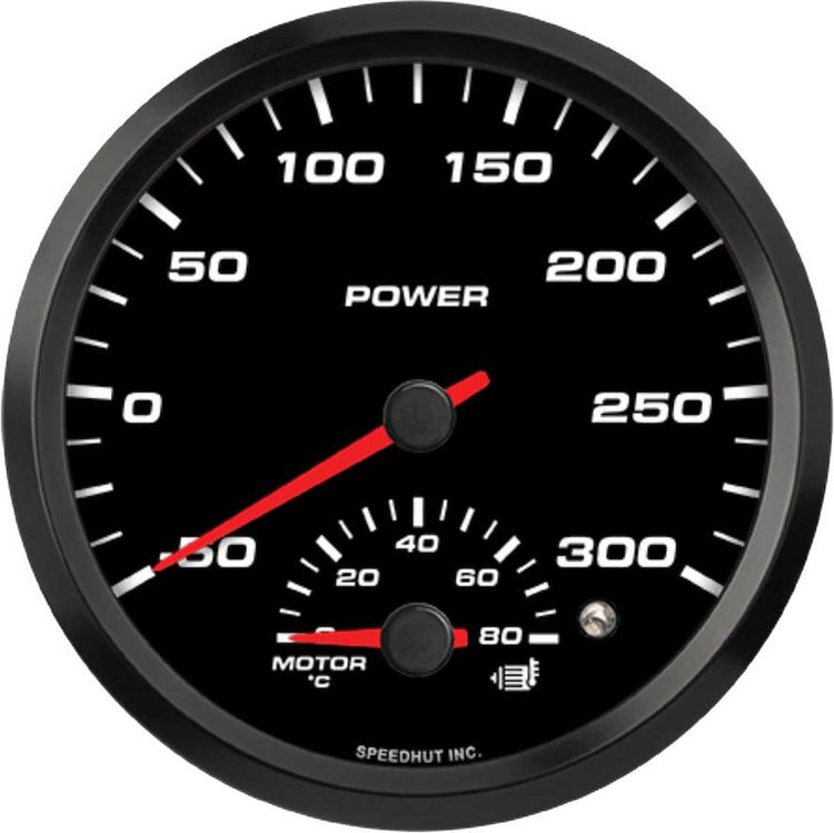 FAE45-DG5-EV 4-1/2 in. EV Dual Gauge, w/Warning, Power -50-300/Engine Temp 0-80C