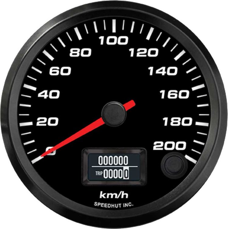 FOR3-S3-EV 3-3/8 in. EV Speedometer Gauge, 200 km/h, Orion