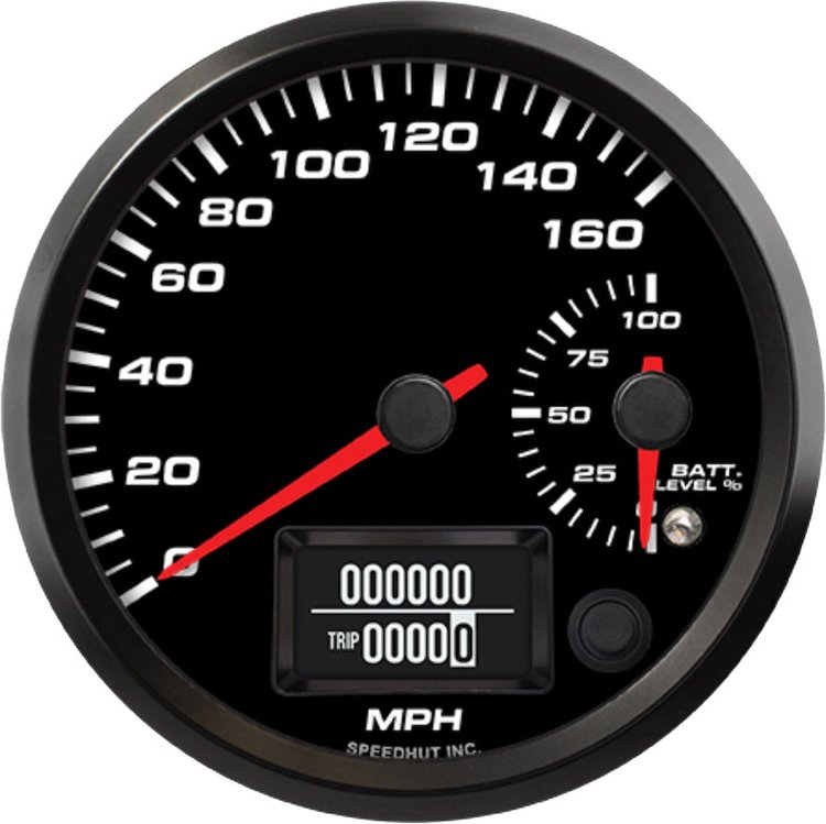 FOR4-DS2-EV 4 in. EV Dual Gauge, w/Warning, 160 mph Speedometer/Battery Level, Orion