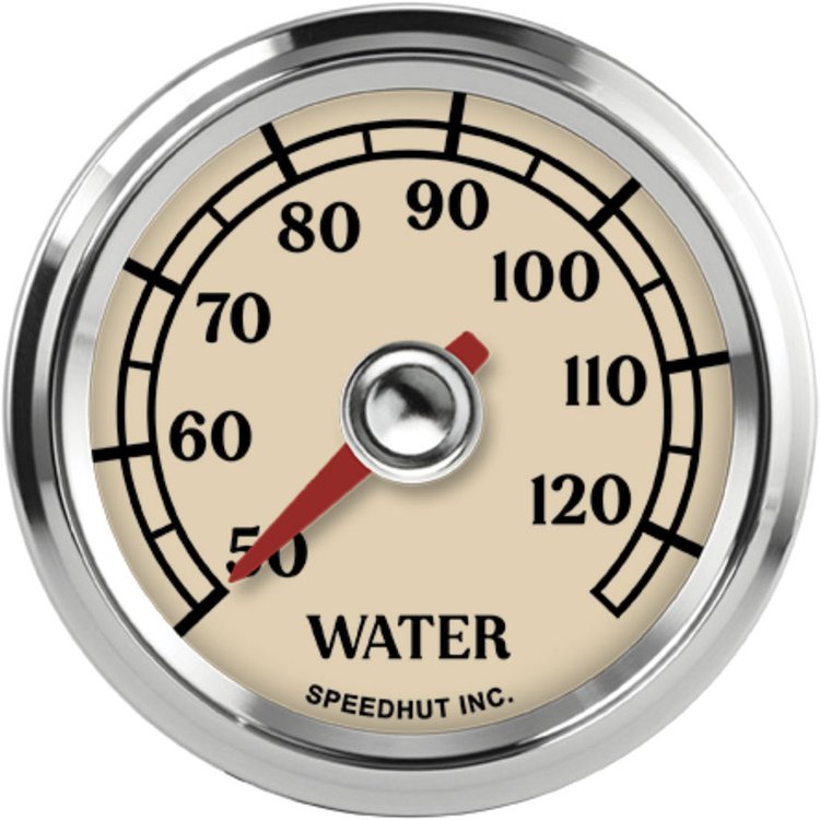 L2-WT2-ATQ 2-1/16 in. Classic Water Temp Gauge, 50-125C, Antique Series