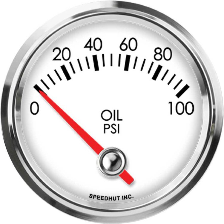 L25-OP6-LEG 2-5/8 in. Oil Pressure Gauge, 0-100 psi, 90 Degree Sweep