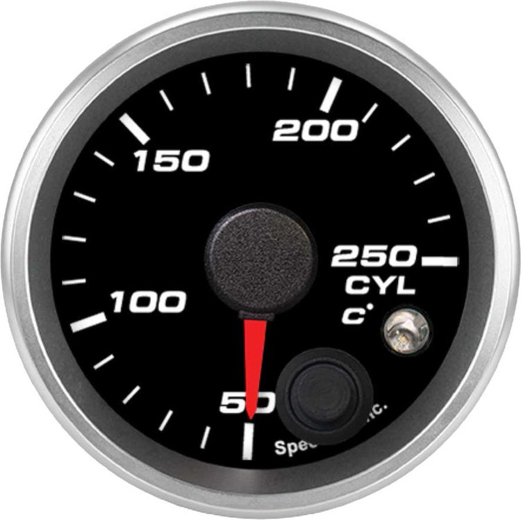 R2-CT2-REV 2-1/16 in. Cylinder Head Temp Gauge, 50-250C, w/Warning
