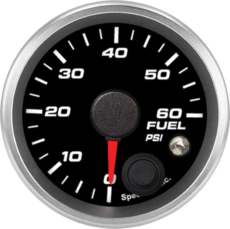 R2-FP3-REV 2-1/16 in. Fuel Pressure Gauge, 0-60 psi, w/Warning