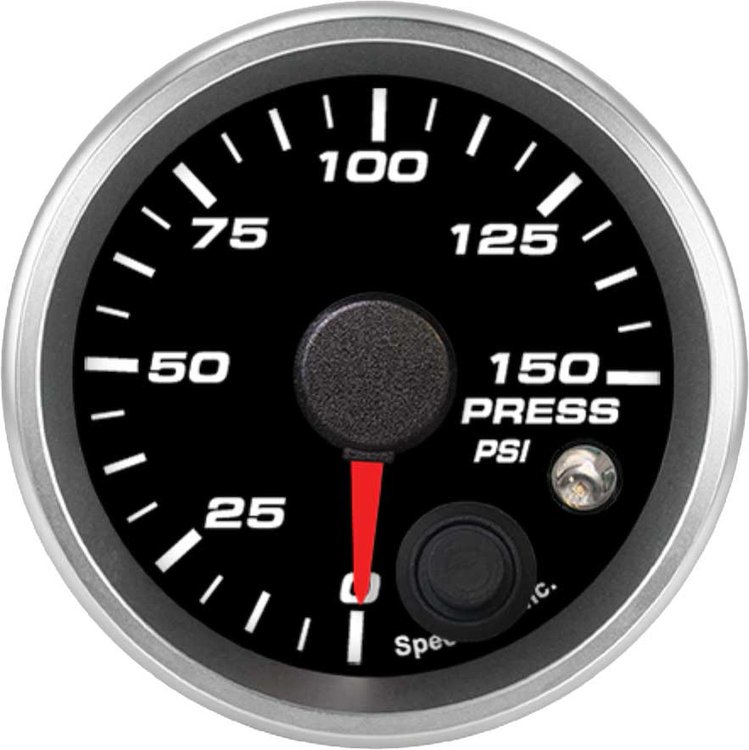 R2-P1-REV 2-1/16 in. Pressure Gauge, 0-150 psi, w/Warning