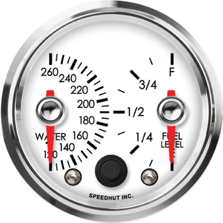 R25-DG3-LEG 2-5/8 in. Dual Gauge, Water Temp/Fuel Level