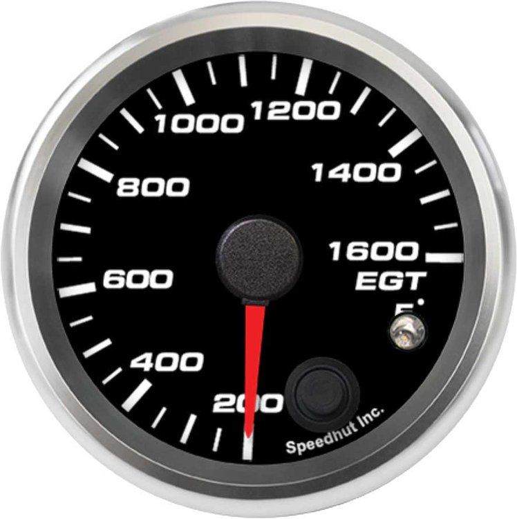 R25-ET1-REV 2-5/8 in. EGT Temp Gauge, 200-1600F, w/Warning