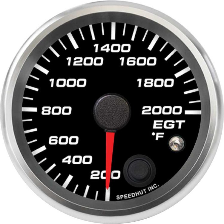R25-ET2-REV 2-5/8 in. EGT Temp Gauge, 200-2000F, w/Warning