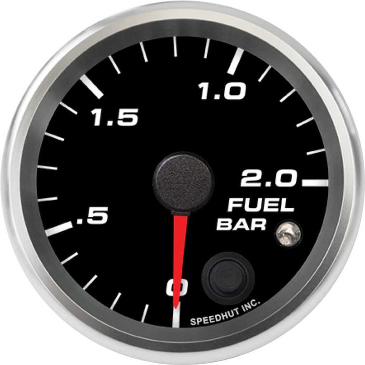 R25-FP6-REV 2-5/8 in. Fuel Pressure Gauge, 0-2.0 bar, w/Warning
