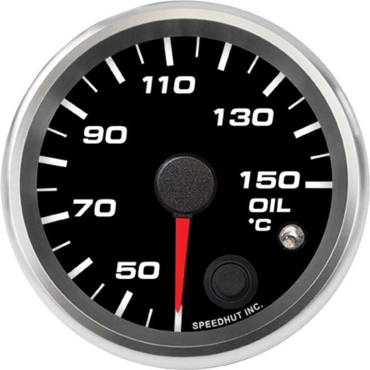 R25-OT3-REV 2-5/8 in. Oil Temp Gauge, 40-150C, w/Warning