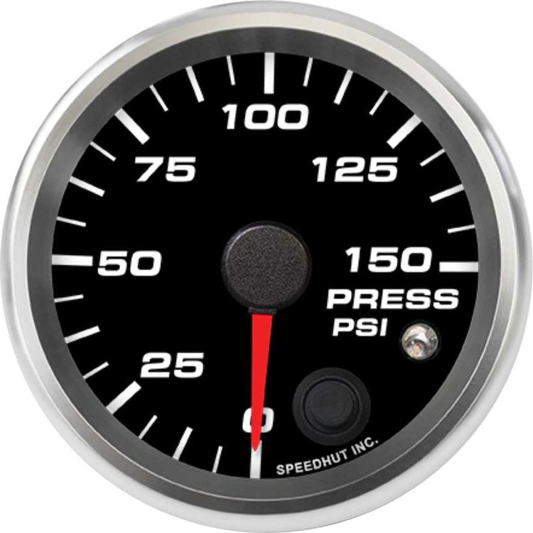 R25-P1-REV 2-5/8 in. Pressure Gauge, 0-150 psi, w/Warning
