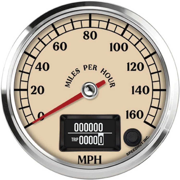 R4-S3-ATQ 4 in. GPS Speedometer, 160 mph, Antique Series
