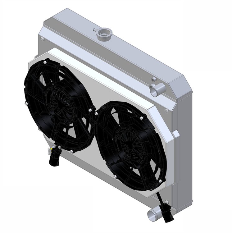 1-27290-202LSBL High-Performance GM LS Swap Radiator/Brushless Fan Kit, 1966-1967 Pontiac GTO/Lemans/Tempest, Manual Trans