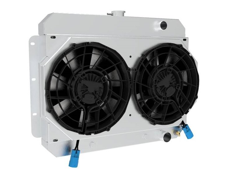 1-281-212BL High-Performance Radiator/Brushless Fan Kit, 1959-1960 Chevy Bel Air/Impala, 15.5 in. Core, Auto Trans, W/Shroud