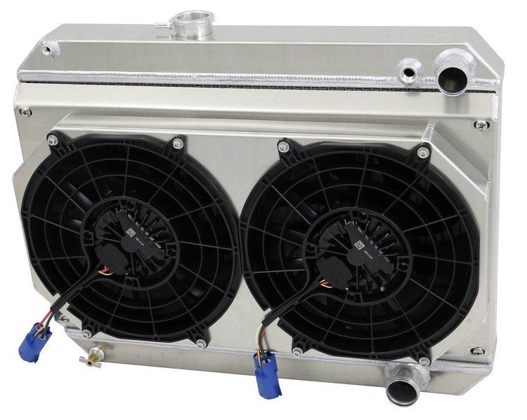 1-27100-212LSBL High-Performance GM LS Swap Radiator/Brushless Fan Kit, 1966-1967 Pontiac GTO/Lemans/Tempest, Auto Trans