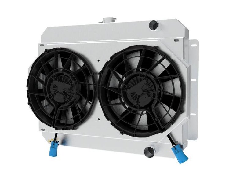 1-282-202BL High-Performance Radiator/Brushless Fan Kit, 1964-1965 Chevy Chevelle/Malibu/Monte Carlo/El Camino, Manual Trans