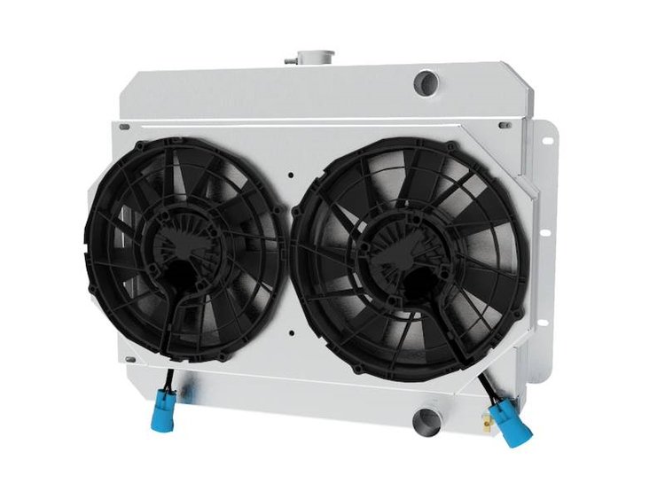 1-281-202BL High-Performance Radiator/Brushless Fan Kit, 1959-1960 Chevy Bel Air/Impala, Manual Trans, W/Shroud