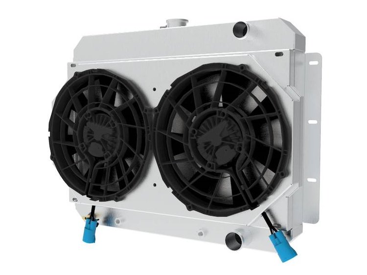 1-282-212BL High-Performance Radiator/Brushless Fan Kit, 1964-1965 Chevy Chevelle/Malibu/Monte Carlo/El Camino, Auto Trans