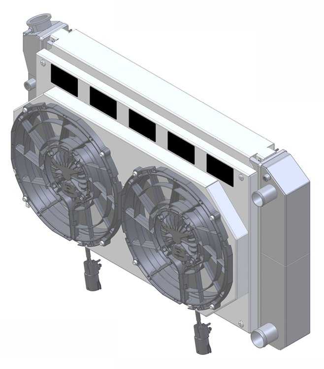 1-440-212LSBL High-Performance GM LS Swap Radiator & Brushless Fan Kit, Auto Trans, 2.75 in. Core, W/Shroud