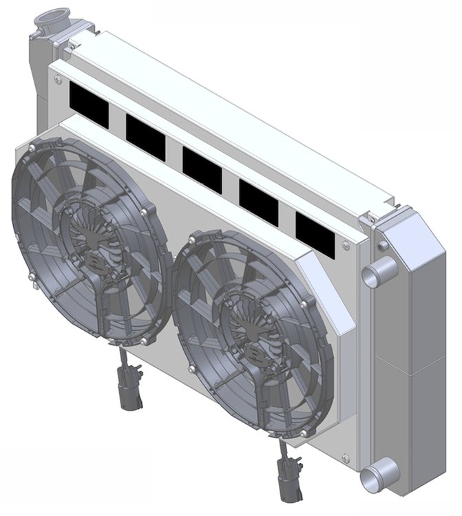 1-440-202LSBL High-Performance GM LS Swap Radiator & Brushless Fan Kit, Manual Trans, 2.75 in. Core, W/Shroud