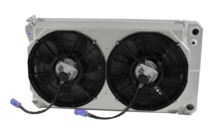 1-366-212LSBL300 High-Performance GM LS Swap Radiator & Brushless Fan Kit, 1967-1972 Chevy Truck, Auto Trans, W/Shroud